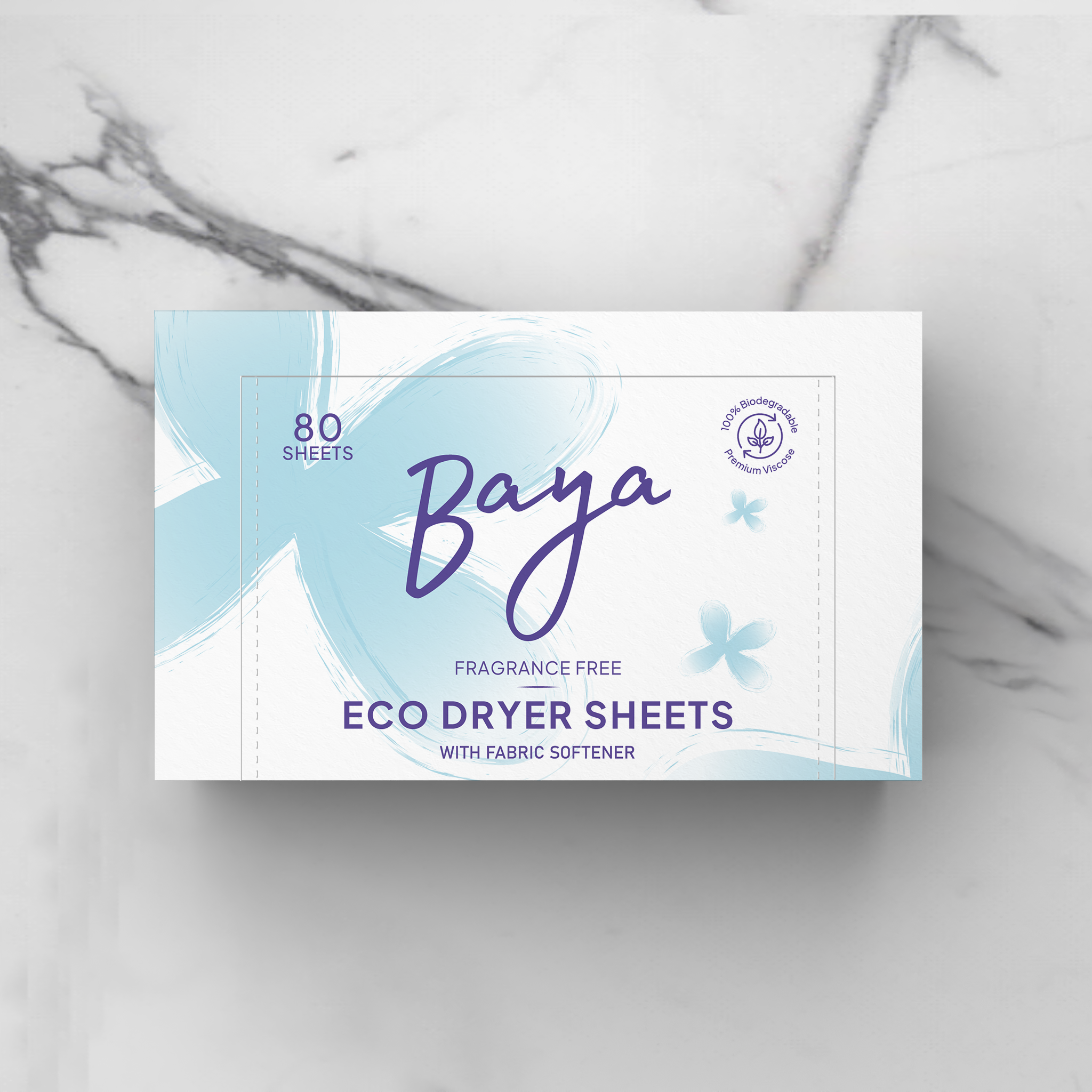 Baya Dryer Sheets with Fabric Softener - Fragrance Free